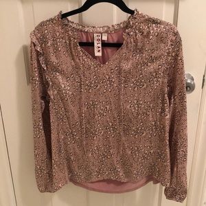 Anthropologie Dolan blush leopard print top